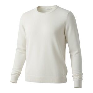 🕊 Modern Amusement Cream Textured Knit Sweater 👕 Men’s L | Minimalist Layer Game